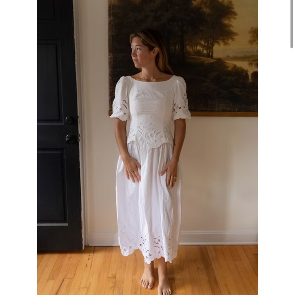 Vintage Cream Midi Dress